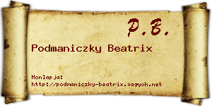 Podmaniczky Beatrix névjegykártya