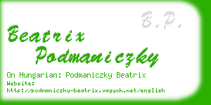 beatrix podmaniczky business card